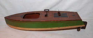 Vintage Keystone Windup Wood Race Boat 1920-1930's 13 " - Picture 1 of 6