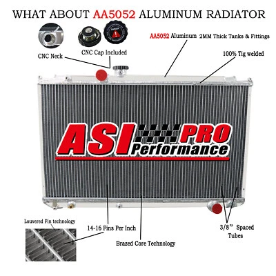 3Row Aluminum Radiator For 96-2000,99 TOYOTA MARK II Chaser JZX100 1JZ-GTE 2.5 L Foto 1 de 4