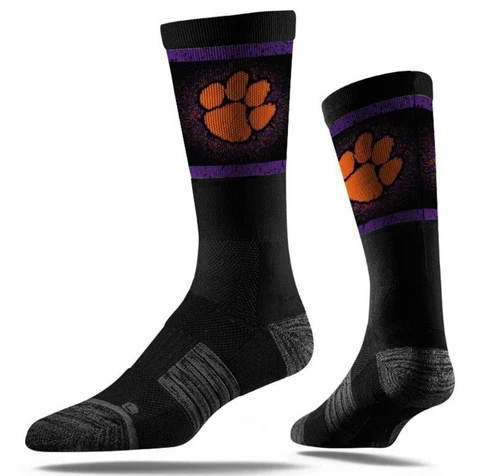 Clemson Tigers Crew Socks NCAA University Licensed Premium Athletic Wear Cover