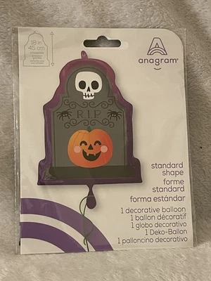 Halloween Mylar Globo Lápida Calabaza Anagrama 18” Alto Fiesta Decoración NUEVO Foto 1 de 3