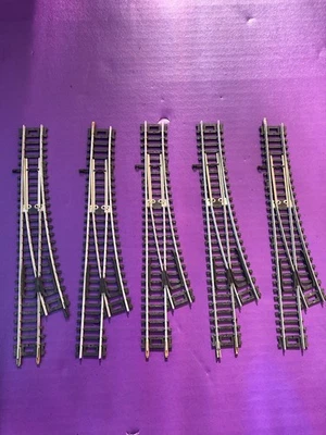 TYCO HO Scale R18” Left Hand Switch Silver Tracks ~5pcs #410~Made In Yugoslavia - Image 1 of 3