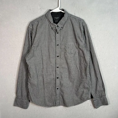 Rag & Bone Mens Slim Fit Black & White Gingham Long Sleeve Shirt Size Large - Image 1 of 4