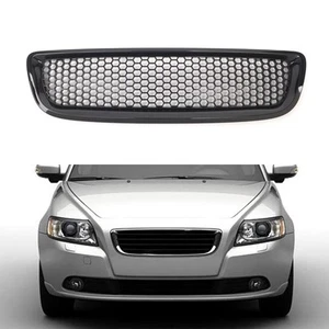 Gloss Black Honeycomb Mesh Front Bumper Grille Grill For VOLVO S40 V50 08-12 MK2 - Picture 1 of 8