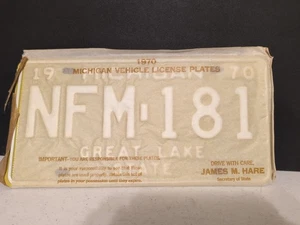 1970 Michigan Nummernschild brandneu alter Bestand #NFM'182 TH PLZ Beschreibung lesen - Bild 1 von 6