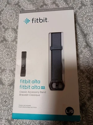 Genuine Fitbit Alta & Alta HR Classic Accessory Band Gray Sz Large New Unopened - Image 1 of 4