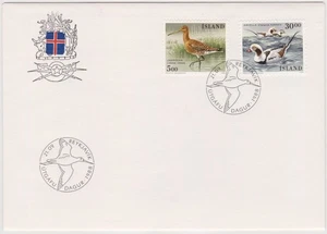 Iceland FDC 1988, Birds, Black-tailed Godwit, Long-tailed Duck, mint - Picture 1 of 1