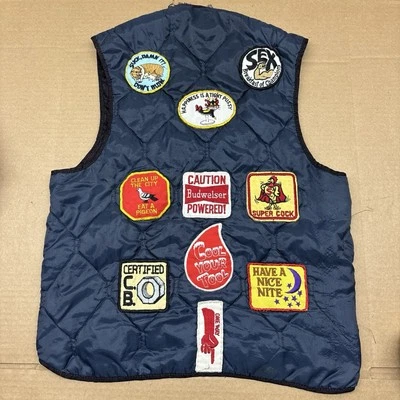 Vintage Vest with Funny Adult Humor Embroidered Patches - Image 1 of 4