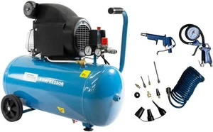 GÜDE Druckluft Kompressor Set  301/10/50 12-TLG 10 bar 50L Kessel + Zubehörset - Bild 1 von 6