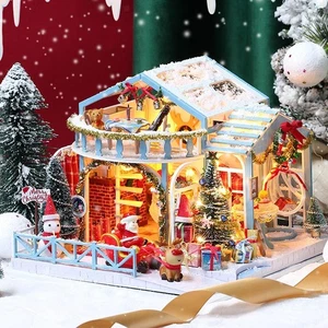 DIY 3D Miniature Doll, Christmas Dolls House with Furniture Light, Music Box, - Picture 1 of 7