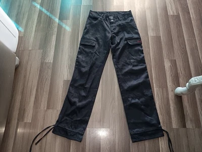 Rocawear Mujer JR. TALLA 5/6 (29X32) Negro Color Satinado Ajustable Pierna Apertura Pantalones Foto 1 de 4