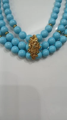 Collana a tre fili di Pasta Di Turchese Da 45 CM  - Immagine 1 di 4