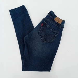 Levis 504 Slouch Skinny Jeans W27 L29 Womens Indigo Dark Wash Low RIse FLT-FPL - Picture 1 of 13