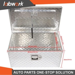 Labwork 20"x12"x9.5" Truck Bed Tool Box Heavy Duty Aluminum Diamond Plate - Picture 1 of 15