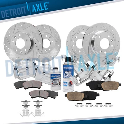 Front Rear Drilled Rotors Brake Pads Calipers for Ford Fusion Lincoln MKZ Zephyr - Image 1 of 4