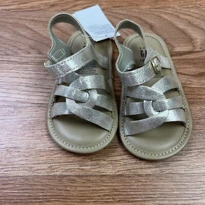 Gap Metallic Gold Strappy Sandals Infant Girls Size 5 (18-24 months) NEW - Picture 1 of 7