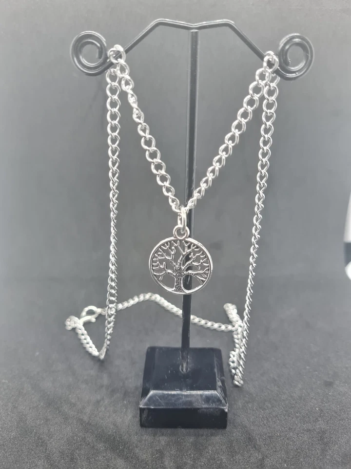 Collana  Albero Della Vita Ciondolo 20 mm ARGENTO TIBETANO - Immagine 1 di 1