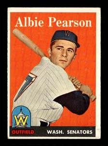 1958 Topps #317 Albie Pearson Washington Senators Rookie RC VG-EX Card *E821