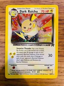 ¡CASI COMO NUEVO! Tarjeta Pokémon Dark Raichu (83/82) Holo Team Rocket! ¡P&P rápido y gratis! - Imagen 1 de 4