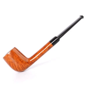 Briar Lovat Tobacco Pipe Black Cumberland Straight Saddle Stem Smooth Finished - Picture 1 of 3