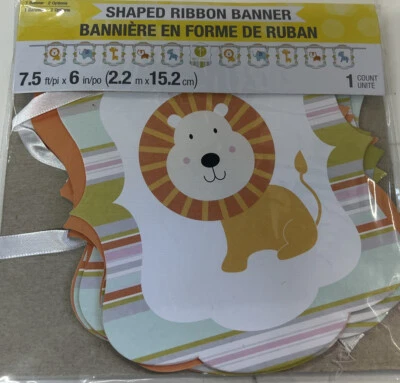 Banner de fita Happi Jungle para chá de bebê 1º aniversário 7,5 pés - Imagem 1 de 2