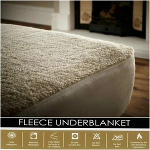 EXTRA TIEF 12" FLEECE UNTERDECKE MATRATZENSCHUTZ BETTBEZUG PASSEND WARM - Bild 1 von 1