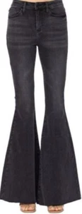 Jeans donna Judy blu nero svasato taglia 11/30 o 7/28 denim elasticizzato vita alta - Foto 1 di 9
