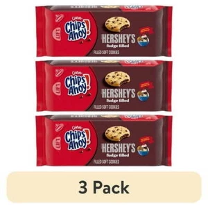 (3 pack) CHIPS AHOY! Chewy Hershey's Fudge Filled Soft Cookies, 9.6 oz - Picture 1 of 12