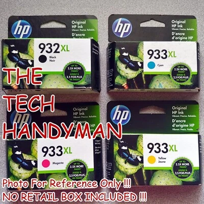 4-PACK HP GENUINE 932XL BLACK & 933XL COLOR INK  (NO RETAIL BOX) * * * * (2022+) - Image 1 of 2