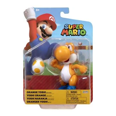 JAKKS PACIFIC Super Mario Figur Oranger Yoshi mit Ei 10 cm Wave 24