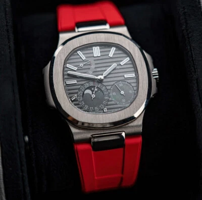 Reserva de marcha Patek Philippe 5712G Nautilus fase lunar oro blanco de 18 quilates Foto 1 de 2