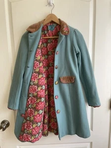 Room Seven Girls Wool Coat Size 9/10 Yrs Colorful European Kids Style - Picture 1 of 19