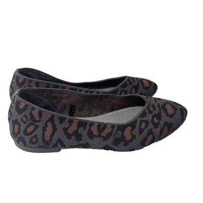 Zapato sin cordones Skechers Flats para mujer 6,5 gris Cleo Ballet Leopardo cómodo tejido  Foto 1 de 4