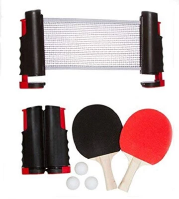 Instant Tischtennis Tischtennis Set Schläger & Ball & Netz ausziehbar einziehbares Netz - Bild 1 von 4