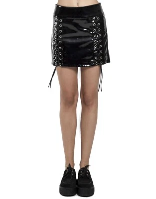 Minifalda con cordones Tripp Gothic Punk Rocker PVC Vinilo Fetiche Motociclista RJ430 Foto 1 de 4