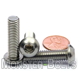 8mm - 1.25 x 30mm - Qty 10 - A2 Stainless Steel Button Head Screws M8-1.25 x 30 - Imagen 1 de 3
