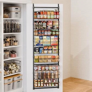 9-Tier Over the Door Pantry Organizer, Metal Hanging Spice Rack Storage Shelves - Picture 1 of 7