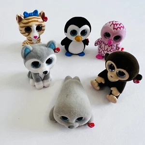 Mini Boos TY Beanie Figures 2 Plastic 4 Flocked Lot Of 6 Toys - Picture 1 of 13