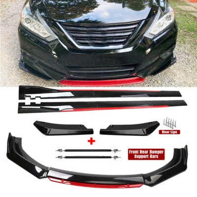 For Nissan Sentra Sedan Front Bumper Lip Spoiler Splitter Side Skirt Body Kit — 第 1/4 张图片