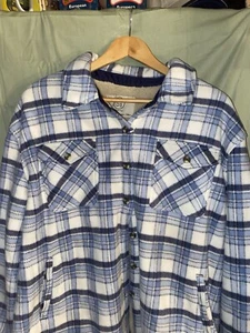 SAGE Collective Plush Shirt Jacket Womens 2XL Gray Plaid Button H23 - Picture 1 of 6