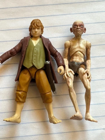 Bilbo Baggins and Gollum The Lord of the Rings Figures 3 inch Hobbit 2012 Cover