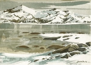 Endre Peter Darvas 10x11 Original Signed Watercolor Art Framed Matted Landscape - Picture 1 of 11