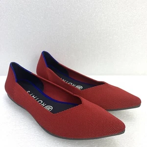 ROTHY's "The Point" Flat and Loafer Shoes Red - Women's 8 - Picture 1 of 11