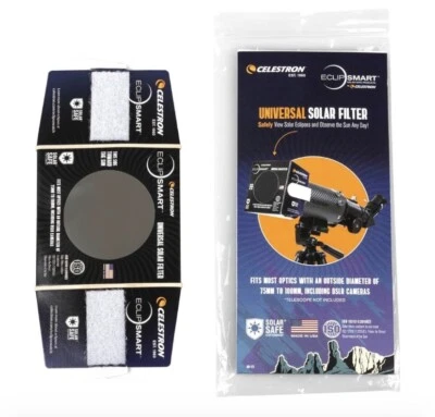 Celestron EclipSmart Safe Solar Eclipse Telescope and Camera Filter  NEW - Image 1 of 4