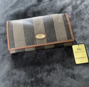 Old St. Andrews Louis Napoleon Elka Women's Pocketbook Wallet Brown Stripes NWT - Picture 1 of 4