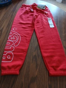 Girl's Bluey Red Fleece Jogging Sweatpants Valentine Holiday 6-6X NEW Super Cute - Picture 1 of 6