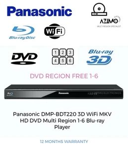Panasonic DMP-BDT220 DVD Multi Region 1-6 3D WiFi MKV HD HDMI blu-ray Player - Picture 1 of 8