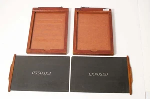 C13457~ 5X7 - TWO CONLEY Wood Plate Holder OD 16x151x198MM - COMPLETE & USED - Picture 1 of 4