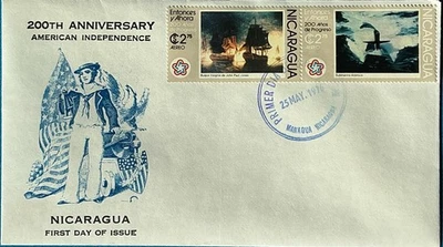 Fleetwood FDC Honoring America's Bicentennial Nicaragua  - Image 1 of 2