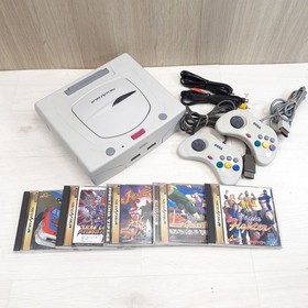 Sega Saturn Console Japan White bundle with 2 Controllers & 5 Games tested