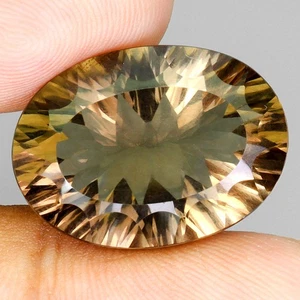 Cuarzo ahumado con tapa limpia natural corte cóncavo ovalado Brasil 19,23 quilates 22x16 mm piedra preciosa - Imagen 1 de 14